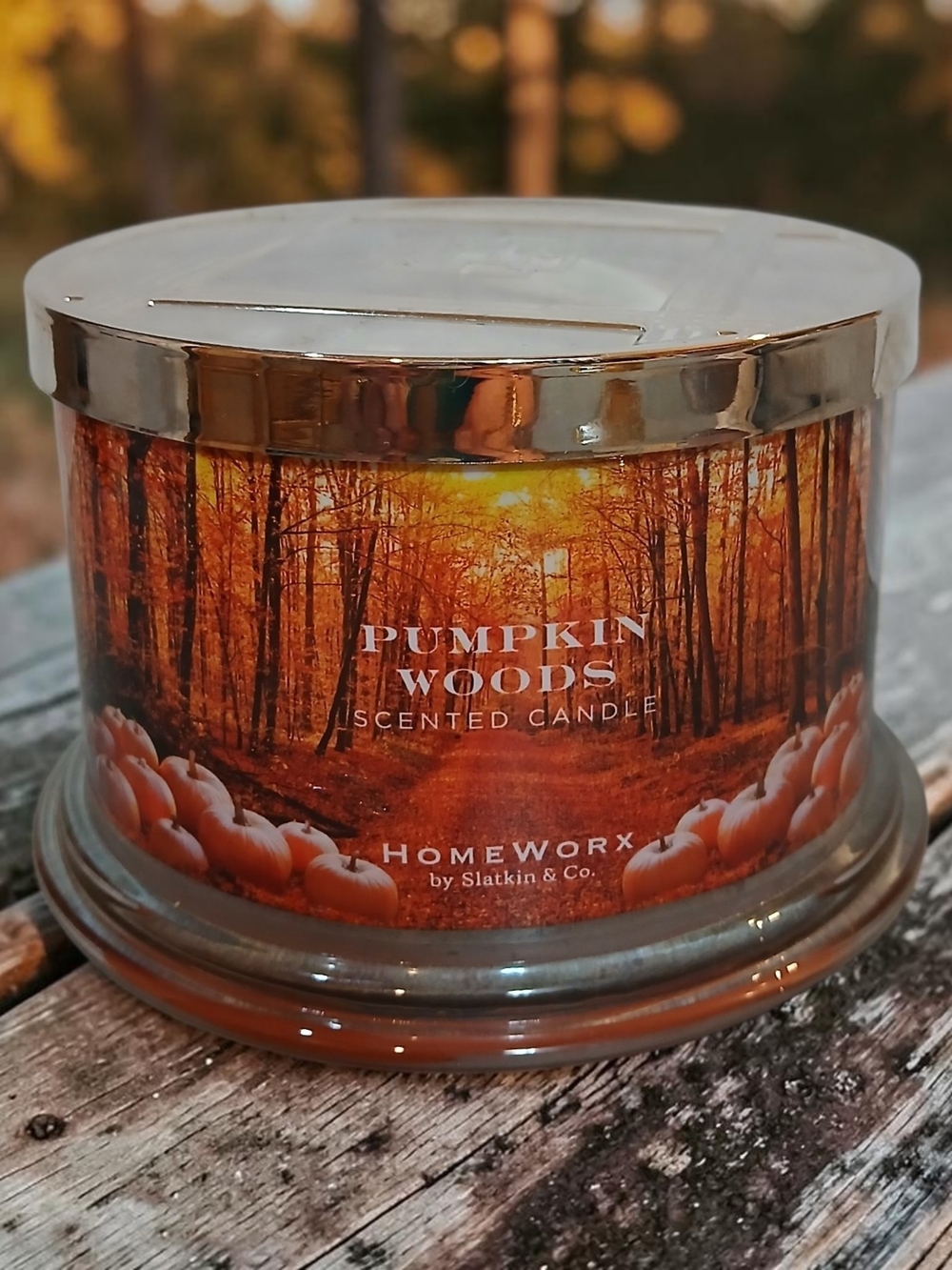 HomeWorx Pumpkin Woods Scented Candle - Orange Forest Label